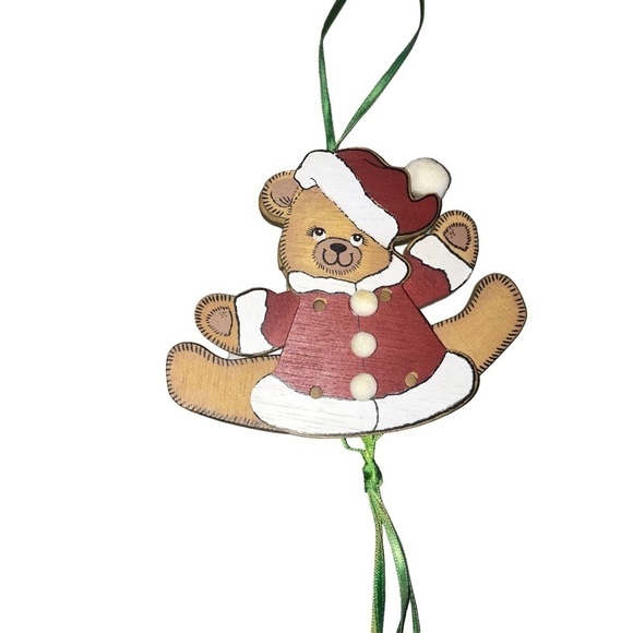 Kurt Adler Ornament Wood Vintage Pull Ribbon Moveable Arms Legs Christmas Decor - Picture 2 of 4